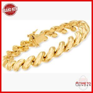 18kt Gold Over Sterling Silver San Marco Link Bracelet Medium